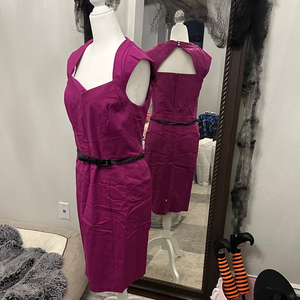 White House Black Market Fuchsia Midi Dress